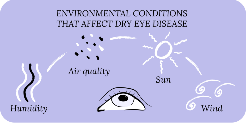Environmental conditions that affect dry eye disease