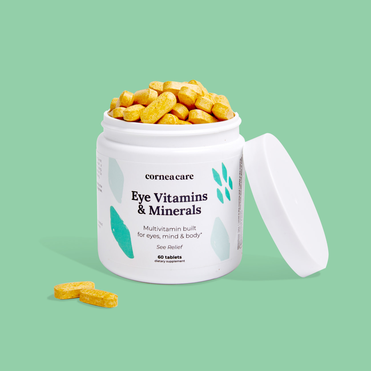 Eye Vitamins and Minerals Open Bottle