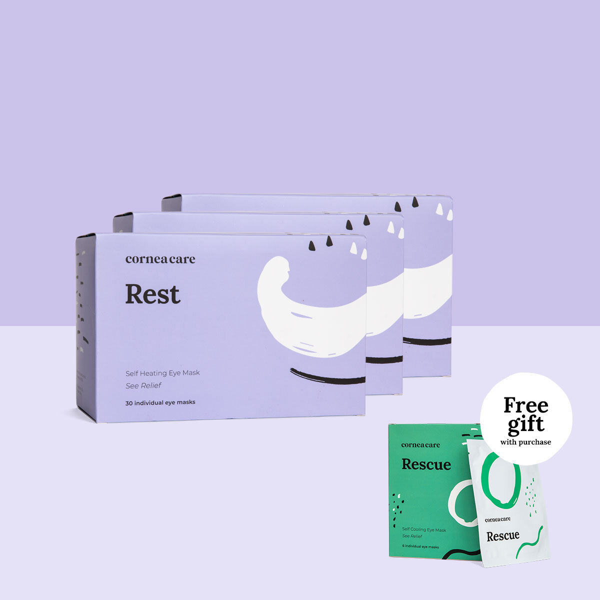 3-Pack Rest Self Heating Warm Compresses CorneaCare